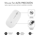 Pikkukuva 3 / 3: Bluetooth Langaton Hiiri Subblim Dual Flat/ Ladattava Akku/ Jopa 1600 DPI/ Valkoinen Bleu