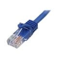 Miniatyrbillede 3 af 3: Netværkskabel Cat5e UTP uden krokodille - 50 cm Blå - RJ45 ethernetkabel med anti-krog - Patchkabel - STARTECH