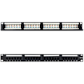 Miniatyrbild 1 av 2: 24-portars RJ45 Cat.6A UTP patchpanel - NANOCABLE - 10.21.4124 - För 19" 1U dubbelt IDC-ställ - Svart
