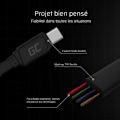 Miniatyrbillede 3 af 4: USB-C-kabel - GCmatte - 25 cm - Hurtigopladning QC 3.0 - Sort - Holdbar