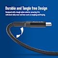 Miniatyrbild 6 av 6: NGS KNOT 65W-3: USB-C till USB-C-kabel på 3 m för snabb laddning av enheter upp till 65 W. Hög kompatibilitet. Svart.