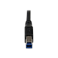 Miniatyrbillede 3 af 4: USB 3.0 SuperSpeed A til B kabel retvinklet M/M - 1 m - Sort - STARTECH