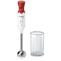 Miniatyrbillede 2 af 5: BOSCH ErgoMixx MSM64110 stavblender - 450W - Fod i rustfrit stål - 4 skarpe knive - 2 hastigheder - 600 ml gradueret skål - hvid/rød