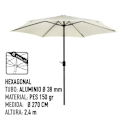 Miniatyrbillede 2 af 4: Parasol - Aktiv - Hexagonal - D270 cm - Aluminium - Farve creme Fløde
