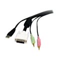 Pikkukuva 2 / 2: 4 in 1 USB DVI KVM -kaapeli ääni- ja mikrofoniliitännöillä - STARTECH - 1,8 m - musta