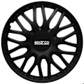 Miniatyrbillede 1 af 6: Hjulkapsel - Rom - 14 tommer - Sort - Sporty design - Slagfast ABS
