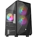 Miniatyrbillede 1 af 4: Gaming PC kabinet - NFORTEC - DYS - Mini Tower MATX - 3 ARGB 120mm blæsere - Sort