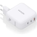 Pikkukuva 1 / 4: Verkkolaturi - Aisens - ASCH-140W3P030-W - 140 W - USB x 1 - USB-C x 2 - Nopea lataus Vit