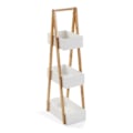 Pikkukuva 1 / 3: Kylpyhuoneen kaluste - VERSA - Seaward - 81 x 18 x 30 cm - 3 hyllyä - Bambua ja MDF - Valkoinen Vit