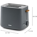 Miniatyrbillede 3 af 6: Elektrisk brødrister - DOMO - DO965T - 1000 W - 2 sliser - Sort Svart