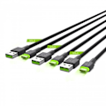 Miniatyrbillede 3 af 4: Sæt 3x USB-kabel Green Cell GC Ray - USB-C 120cm, grøn LED, hurtig opladning Ultra Charge, QC 3.0