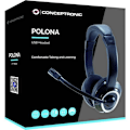 Miniatyrbillede 3 af 4: Micro-headset - CONCEPTRONIC - POLONA 01B - USB wired - Circumaural - Sort