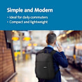 Pikkukuva 2 / 2: KENSINGTON Simply Portable Lite kannettavan tietokoneen reppu - musta - pehmustetut olkaimet ja kangas Svart