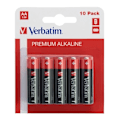 Miniatyrbillede 2 af 3: Verbatim AA alkaliske batterier, alkaliske, cylindriske, 1,5 V, 10 stk., AA, sorte, røde