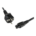 Miniatyrbillede 3 af 3: 1m Schuko CEE7 til C5 strømledning - 1m Schuko CEE7 til C5 Cloverleaf strømledning - M/K - Sort