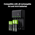 Miniatyrbillede 3 af 4: Lader - Green Cell - GC VitalCharger - Ni-MH - Micro USB og USB-C porte - 4 Kanaler