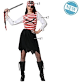 Miniatyrbillede 2 af 2: Piratkostume - ATOSA - Voksen kvinde - Sort - 3 stk - Karneval