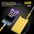 Miniatyrbild 4 av 4: Intenso Powerbank F10000, Externbatteri med PD 20 W och QC 18 W, USB-C och USB-A-port, 10 000 mAh, Gul
