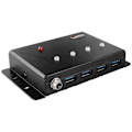 Miniatyrbillede 1 af 3: USB 3.0 Hub - LINDY - 443492 - 4 porte - Metal - Kompatibel med USB 3.0