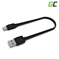 Miniatyrbillede 2 af 4: USB-C-kabel - GCmatte - 25 cm - Hurtigopladning QC 3.0 - Sort - Holdbar