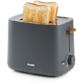 Miniatyrbillede 1 af 6: Elektrisk brødrister - DOMO - DO965T - 1000 W - 2 sliser - Sort Svart