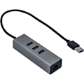 Pikkukuva 1 / 4: i-tec - USB 3.0 -metallinen 3-porttinen USB-keskitin Gigabit Ethernetillä