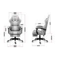 Miniatyrbillede 4 af 4: Gaming stol HUZARO FORCE 4.7 Hvid - Ergonomisk - Justerbar - Fodstøtte Vit grå
