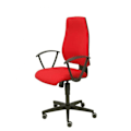 Miniatyrbillede 2 af 4: Ergonomisk kontorstol PIQUERAS Y CRESPO Leganiel - Synkronmekanisme, faste armlæn - Rødt stof