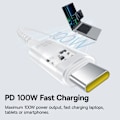 Pikkukuva 5 / 6: USB-C - USB-C - Supernopea lataus 100W, 2m - Baseus Gem (P1037373000211-01) - Kuuvalkoinen