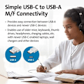 Miniatyrbild 2 av 2: USB-C till USB-A-adapter - KENSINGTON - CA1010 - Plug & Play - 5 Gbit/s överföring - 5V/3A snabbladdning