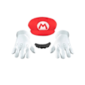 Miniatyrbild 1 av 2: Set Accessoire Mario Vuxen Röd, mörkbrun, vit