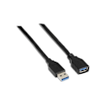 Miniatyrbillede 2 af 3: Nanokabel 10.01.0903-BK, 3 m, USB A, USB A, 3.0 (3.1 Gen 1), 5 Mbit-s, sort