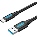 Miniatyrbillede 1 af 2: USB A til USB-C kabel - VENTION - COZBG - 1,5 m - Sort - USB-C kompatibilitet