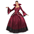 Miniatyrbillede 1 af 3: Vampyr dronning kostume - MY OTHER ME - Flere størrelser - Sort - Rød - Polyester Svart röd