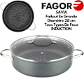 Miniatyrbild 1 av 6: Fagor SAVIA 28 Gryta i Granit, Diameter 28 cm, Med glaslock, Gryta i Smidda Aluminium