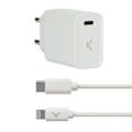 Miniatyrbillede 1 af 2: USB-oplader - KSIX - iPhone - 20W - Hvid - Power Delivery svart