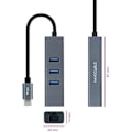 Miniatyrbillede 2 af 2: NANOCABLE 10.03.0408 - USB-C til Gigabit Ethernet + 3XUSB 3.0 konverter, aluminium, grå, 15 cm Grå