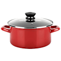 Miniatyrbild 1 av 4: Induktionskastrull 20 cm Emaljerat stål, PFOA-fri non-stick, glaslock FAGOR Optimax Röd 00901 Röd