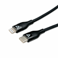 Miniatyrbillede 1 af 3: USB-C til Lightning-kabel V7 V7USBCLGT-1M Sort
