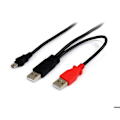 Pikkukuva 3 / 3: USB 2.0 Y -kaapeli ulkoiselle kiintolevylle - STARTECH - 1,8 m - 2x USB A (M) - 1x USB Mini B (M)