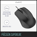 Miniatyrbillede 2 af 2: Ewent EW3300 - USB-kablet optisk mus 3 knapper, 1000 DPI, Ergonomisk design, Ambidextrous, PC/Mac/Laptop/Chromebook - Sort