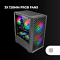 Miniatyrbild 3 av 4: Gaming Chassi - Mars Gaming - MC-VORTEX - MicroATX - Härdat Glas - 3 FRGB 120mm Fläktar