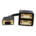 Pikkukuva 2 / 2: 30 cm:n VGA-videon jakaja-/jakokaapeli - 30 cm:n VGA-videonjakokaapeli - 1x VGA (M) - 2x VGA (F) - musta