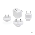 Pikkukuva 3 / 3: USB-seinälaite - STARTECH - USB2PACWH - 2 porttia - 17W - Kansainvälinen matkustus hvid