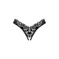 Miniatyrbillede 4 af 4: Obsessiv - String Donna Dream med åben mellemrum - Sort XS/S Svart XS/S