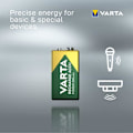 Miniatyrbild 4 av 5: Ni-MH batteri 1x9V - VARTA - 56722101401