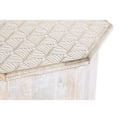Miniatyrbillede 3 af 4: brunt hvidt sidebord mangotræ (49 x 49 x 53,5 cm)