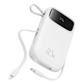 Pikkukuva 1 / 6: Baseus - Qpow Pro+ ulkoiset akut (P10055003223-00) - Lightning, 2x Type-C, USB, 22,5W, 10000mAh, Type-C kaapeli, 30cm - Valkoinen