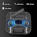 Miniatyrbild 4 av 6: NGS Wild Club – Bärbar Bluetooth-högtalare, 80W ström, TWS, laserljus, dubbla mikrofoningång, USB/AUX/TF-port Svart