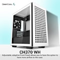 Miniatyrbillede 2 af 5: PC-kabinet uden strømforsyning - DEEPCOOL CH370 (Hvid) - Mini tower - Micro-ATX format